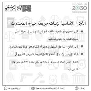 الأركان الأساسية لإثبات جريمة حيازة المخدرات