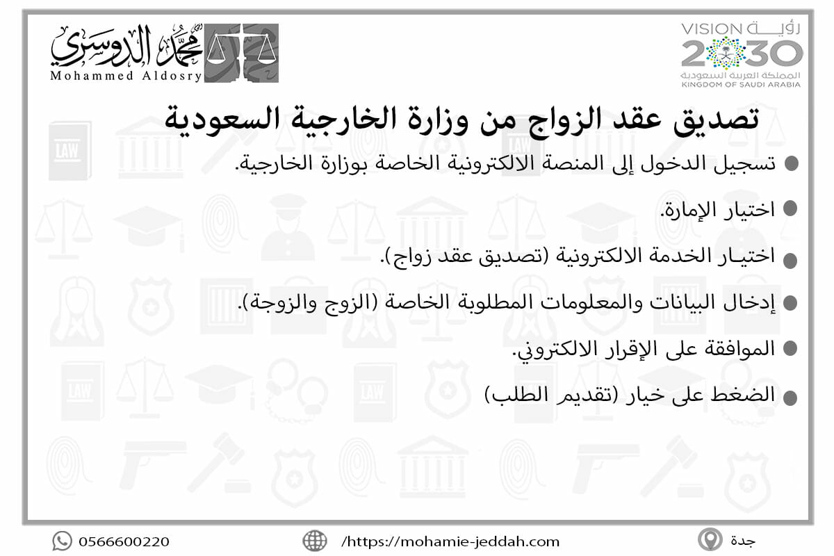 تصديق عقد الزواج من وزارة الخارجية السعودية