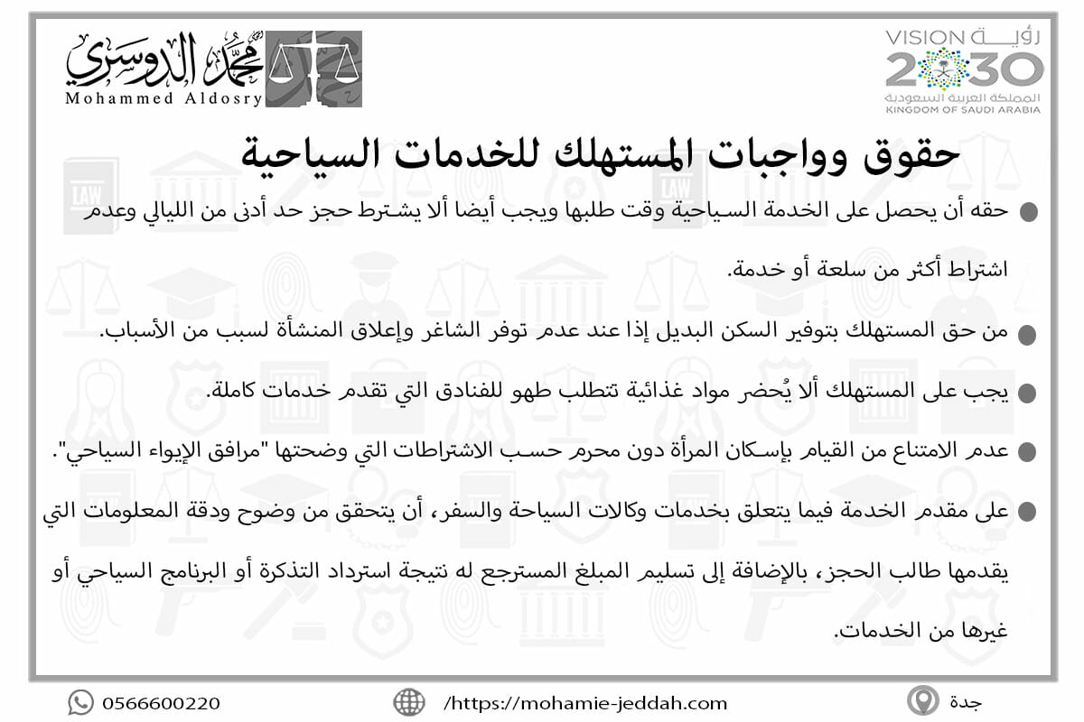 حقوق وواجبات المستهلك للخدمات السياحية