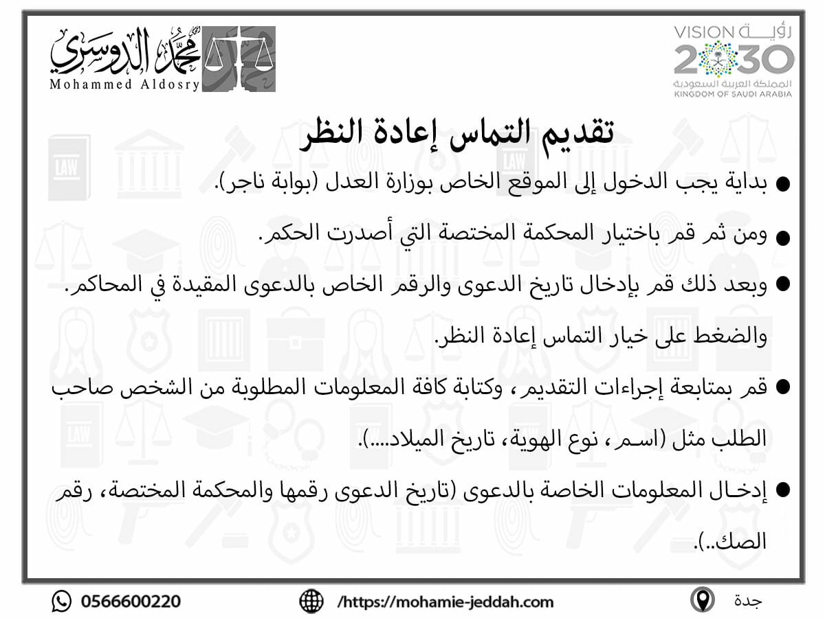 تقديم التماس إعادة النظر