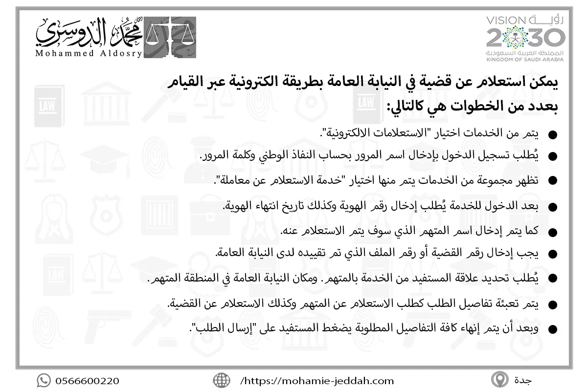 استعلام عن قضية بطريقة الكترونية