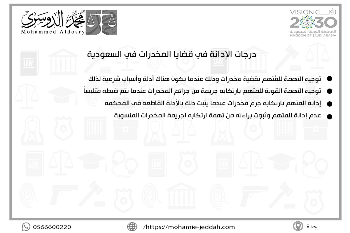 مسكوني مكافحة المخدرات أول مرة  2 درجات الإدانة في قضايا المخدرات في السعودية