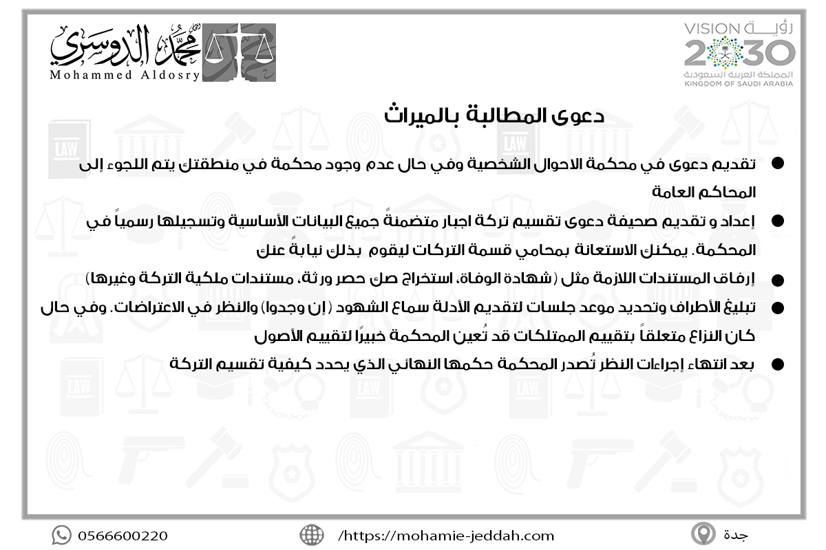 دعوى المطالبة بالميراث