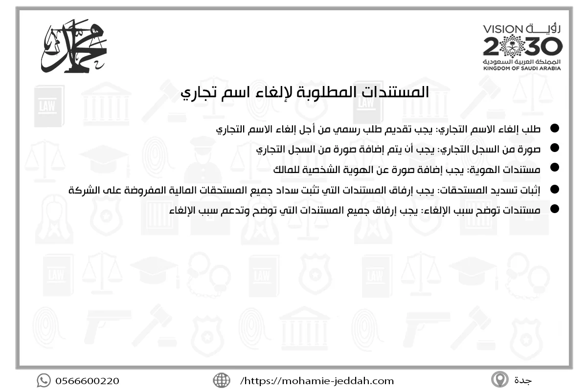 المستندات المطلوبة لإلغاء اسم تجاري