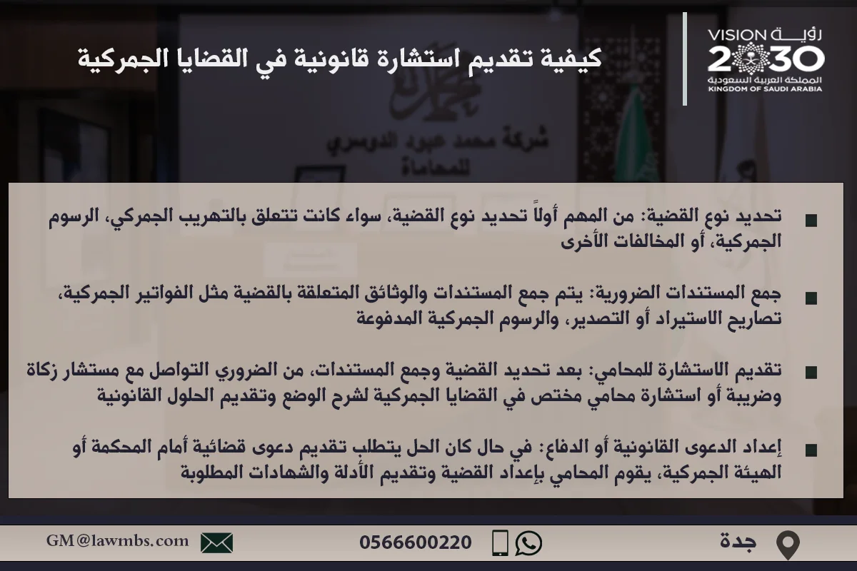 كيفية تقديم استشارة قانونية في القضايا الجمركية