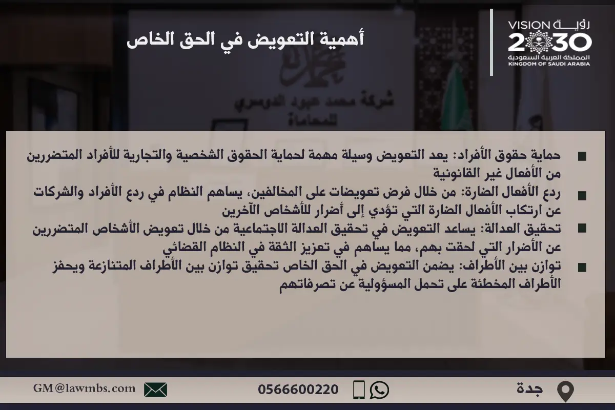 أهمية التعويض في الحق الخاص