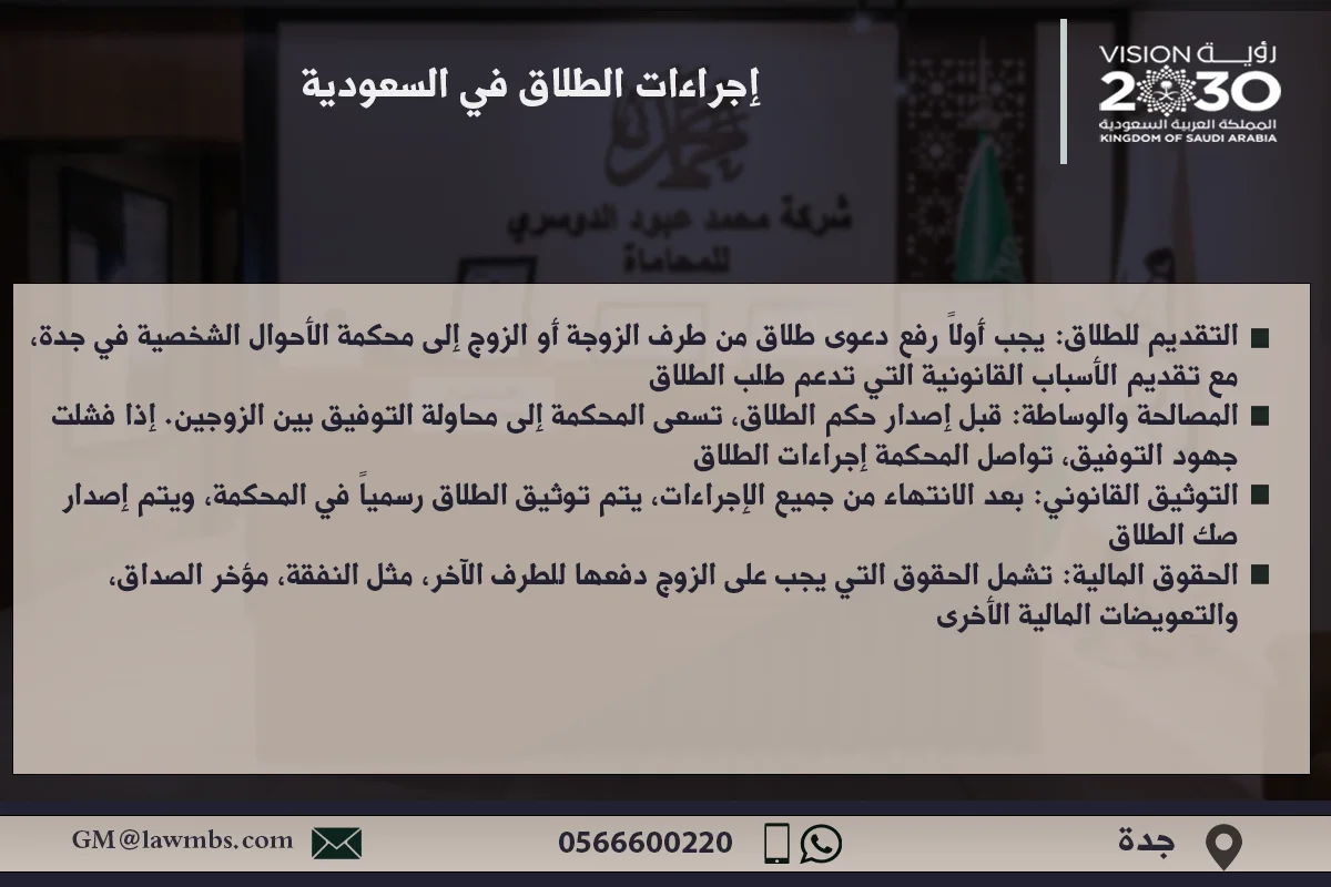 إجراءات الطلاق في السعودية - شرح للخطوات القانونية التي يجب اتباعها لرفع دعوى الطلاق وفقًا للأنظمة السعودية