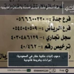 دعوى إثبات ملكية عقار في السعودية: إجراءات وشروط قانونية 10 دعوى إثبات ملكية عقار في السعودية - شرح الإجراءات القانونية لرفع دعوى إثبات ملكية عقار في السعودية وكيفية التعامل مع النزاعات العقارية.