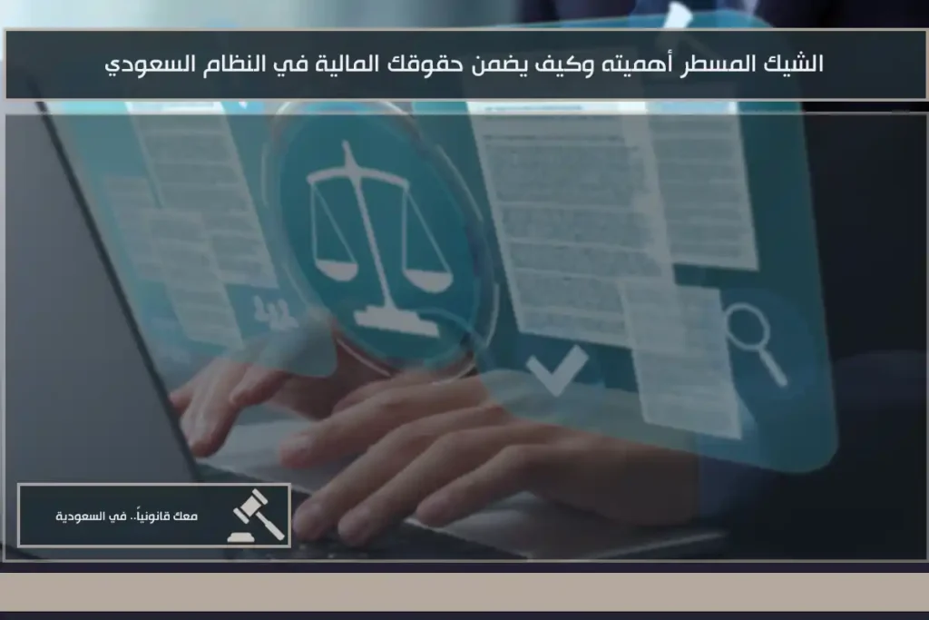 الشيك المسطر أهميته وكيف يضمن حقوقك المالية في النظام السعودي