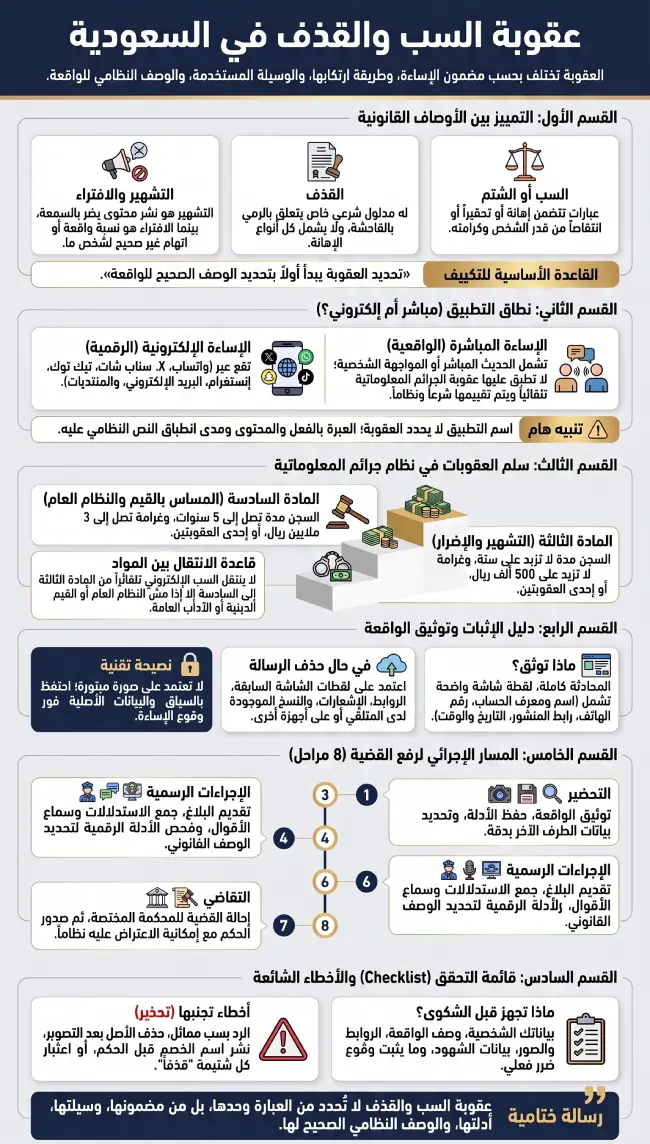 عقوبة السب والقذف في السعودية 1 إنفوغرافيك يوضح عقوبة السب والقذف في السعودية